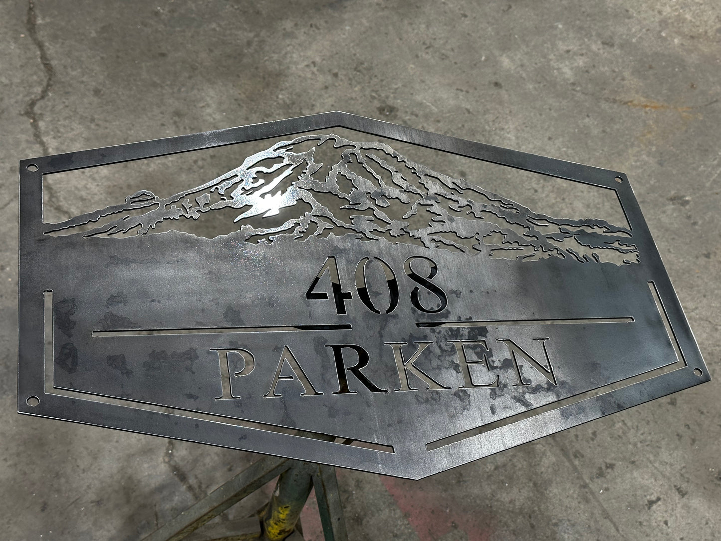 Mt. Rainier Metal House Number and Name Sign