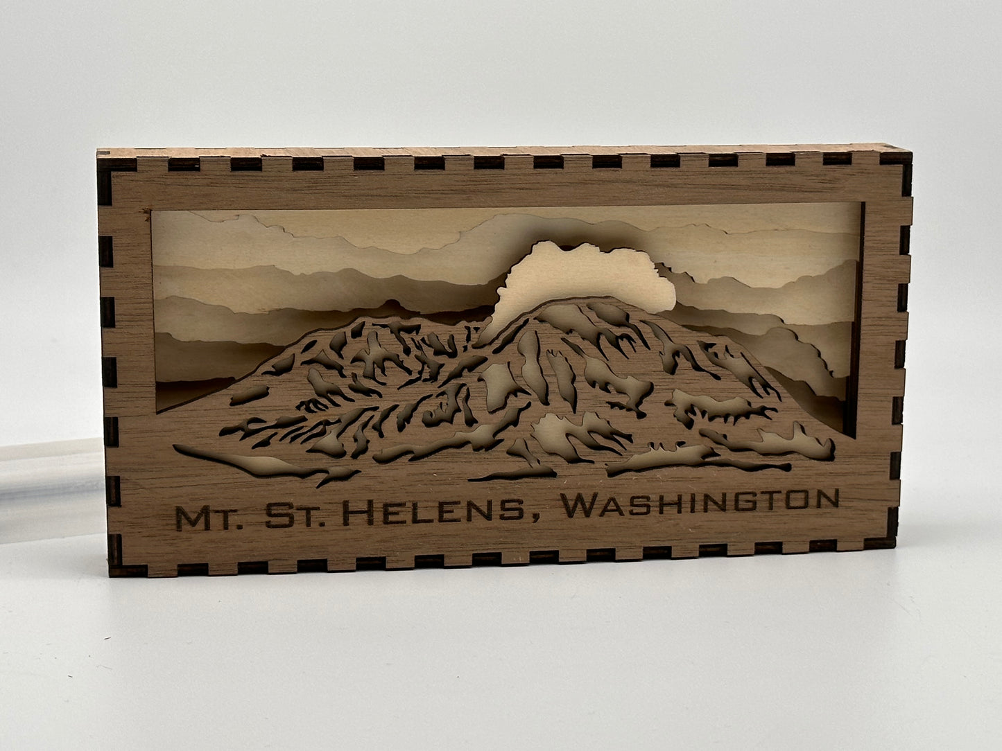 Mt. St. Helens Sunrise Laser Cut Light Box