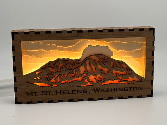 Mt. St. Helens Sunrise Laser Cut Light Box