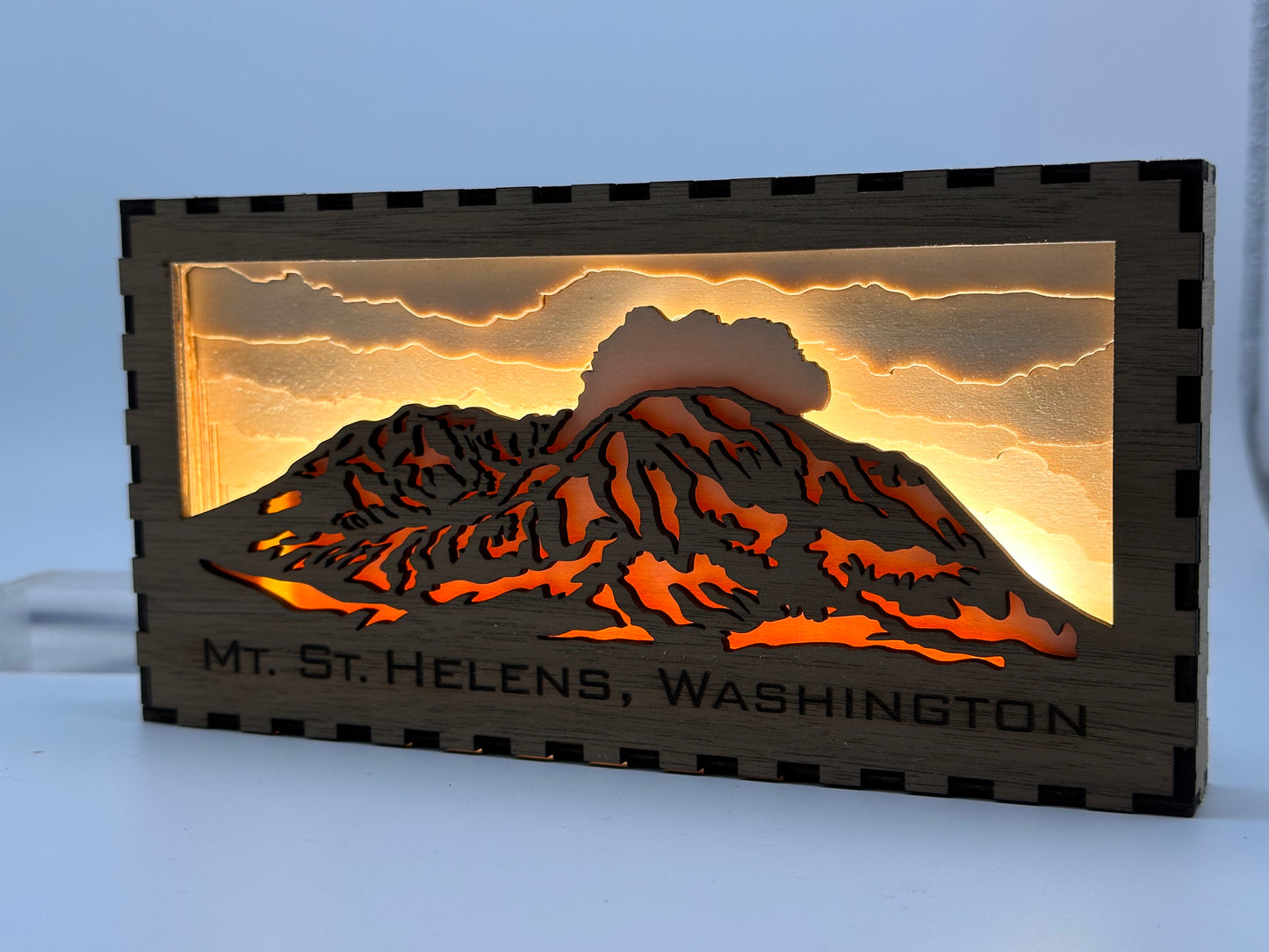 Mt. St. Helens Sunrise Laser Cut Light Box