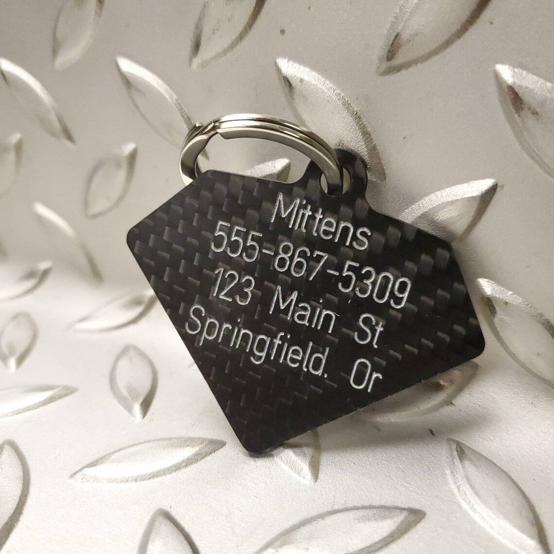 Carbon Fiber Engraved Pet ID tag - Dog Tag - Cat Tag