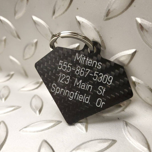 Carbon Fiber Engraved Pet ID tag - Dog Tag - Cat Tag