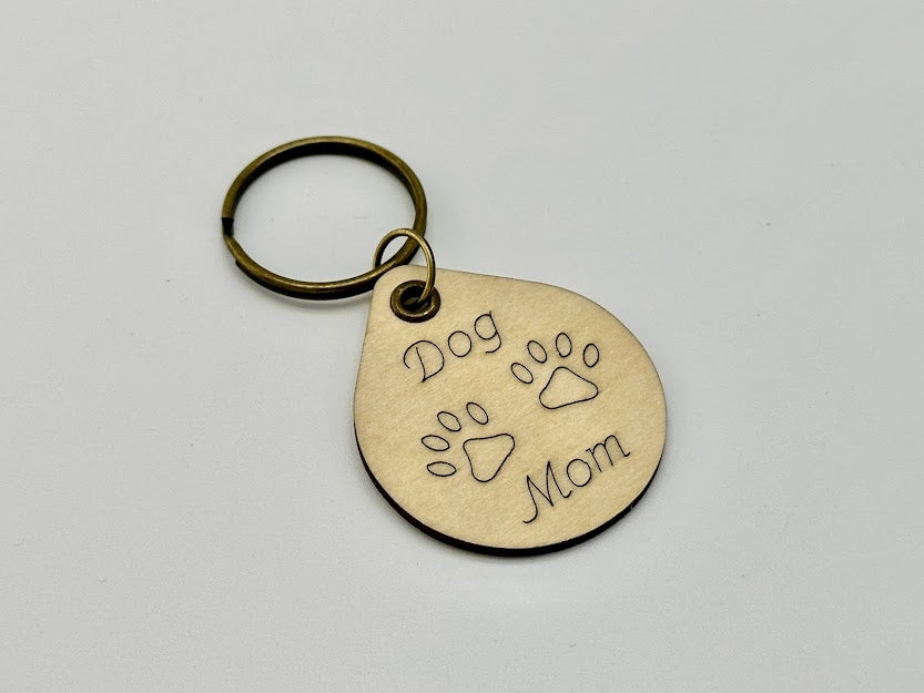 Dog Parent Wood Keychain