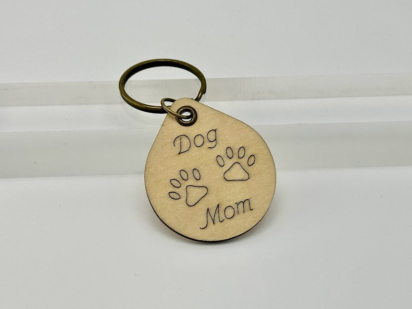 Dog Parent Wood Keychain