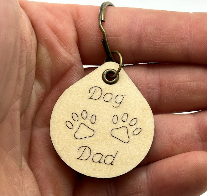 Dog Parent Wood Keychain