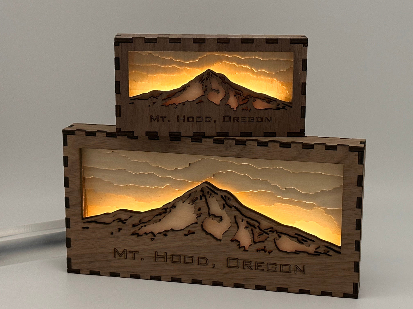Mt. Hood Sunrise Laser Cut Light Box