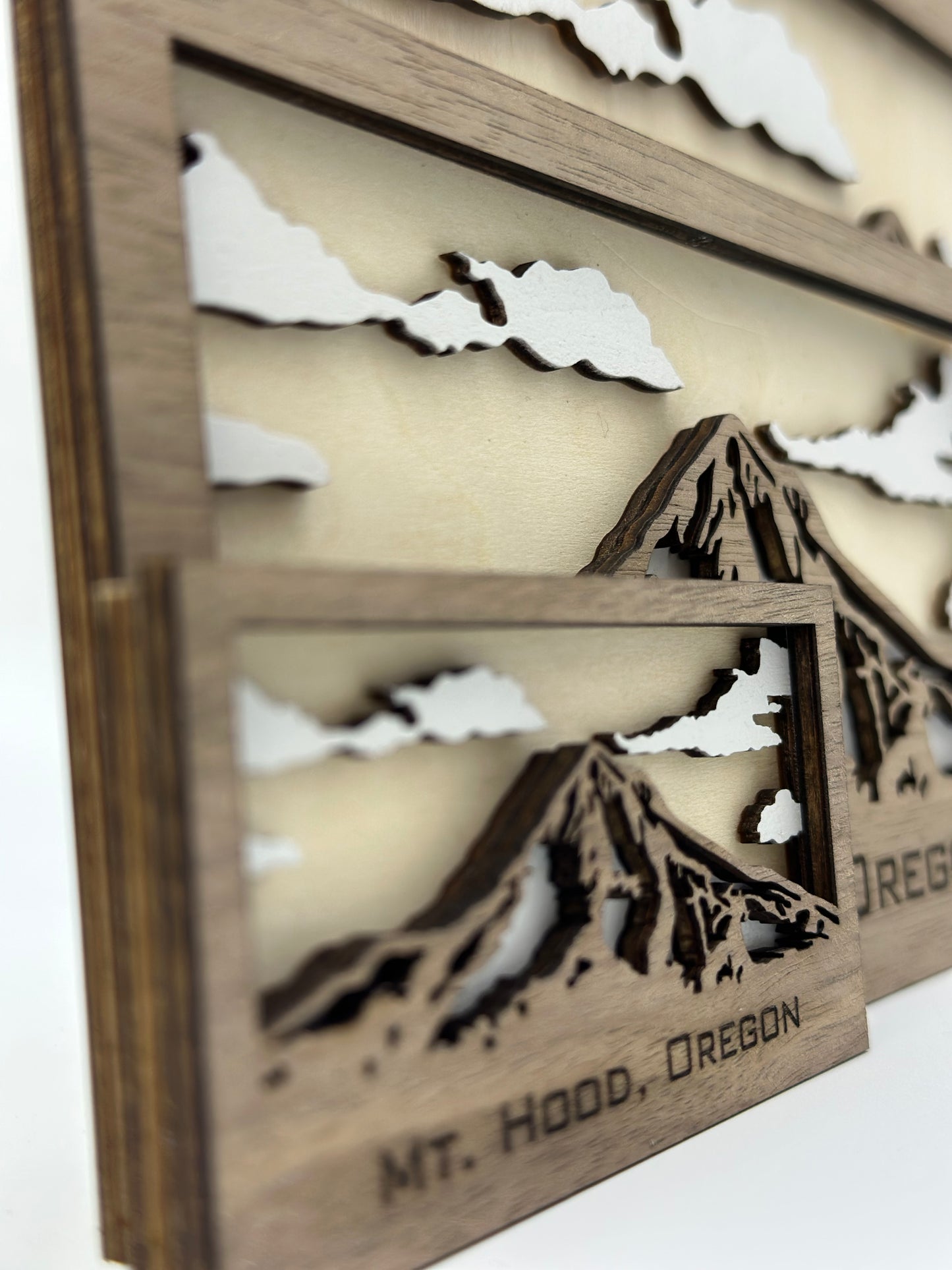 Laser Cut Layered Mt Hood Art Magnet