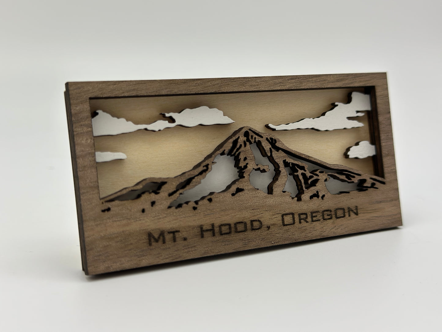 Laser Cut Layered Mt Hood Art Magnet