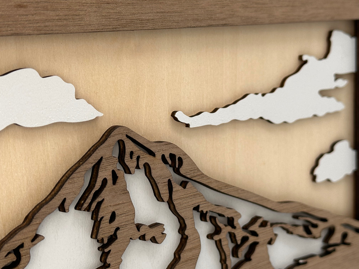 Laser Cut Layered Mt Hood Art Magnet