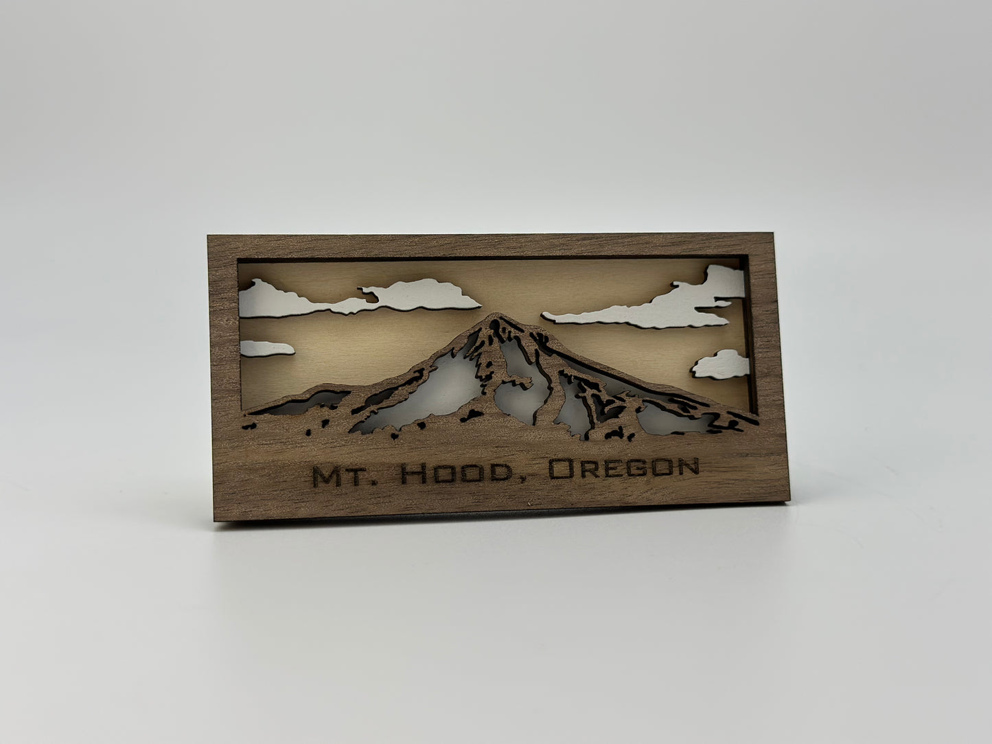 Laser Cut Layered Mt Hood Art Magnet