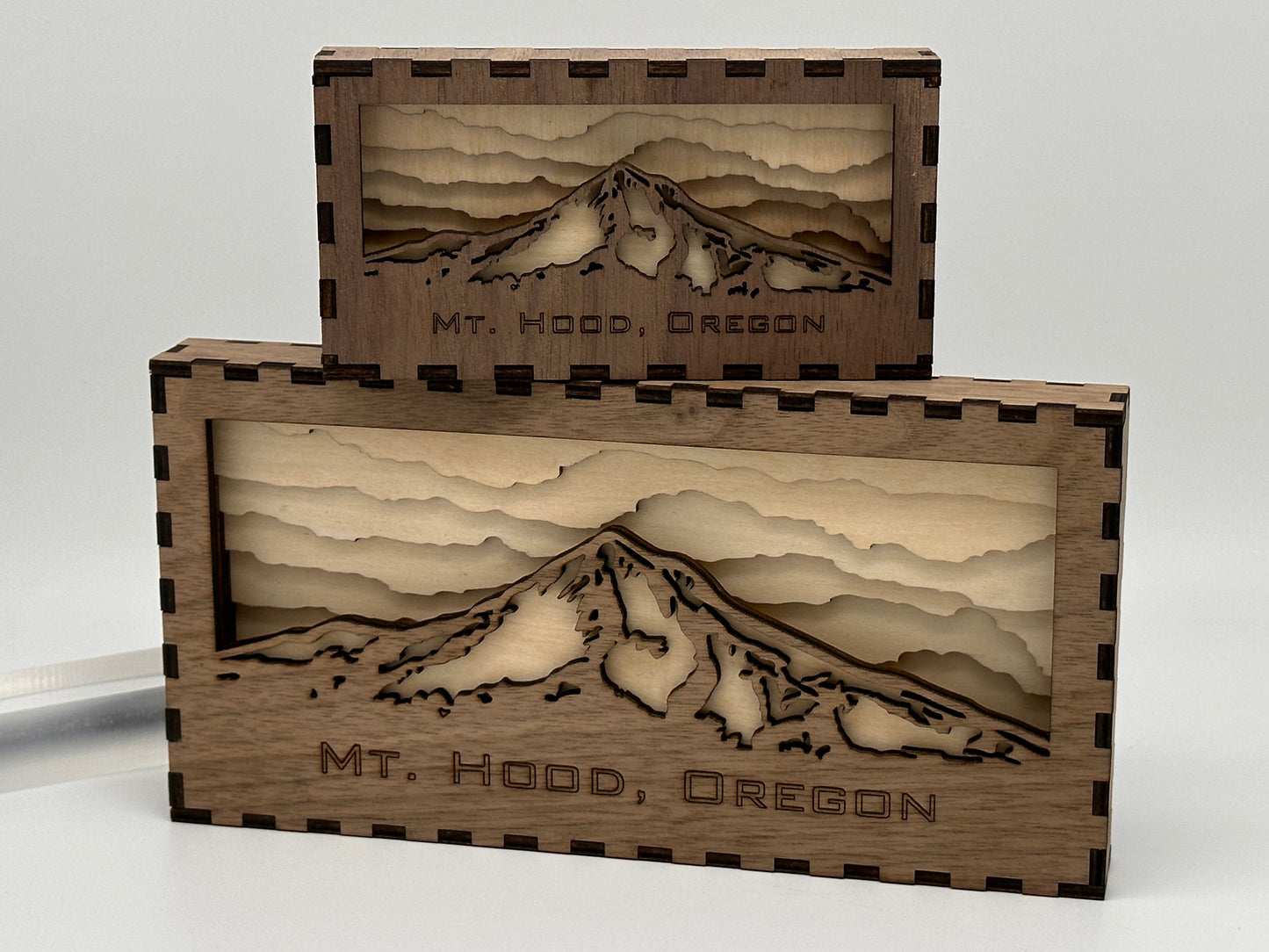 Mt. Hood laser cut wooden light box small and medium