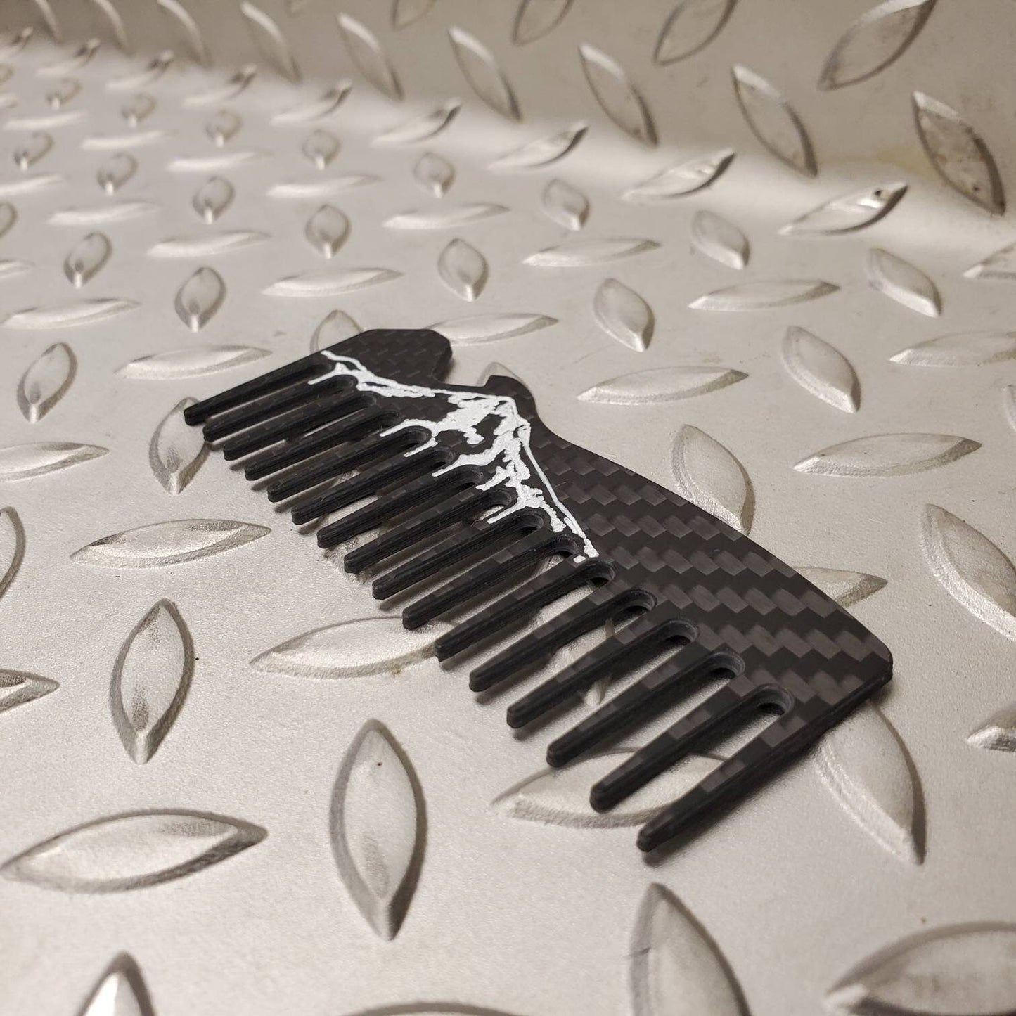 Mt. Hood Oregon Carbon Fiber Engraved Comb