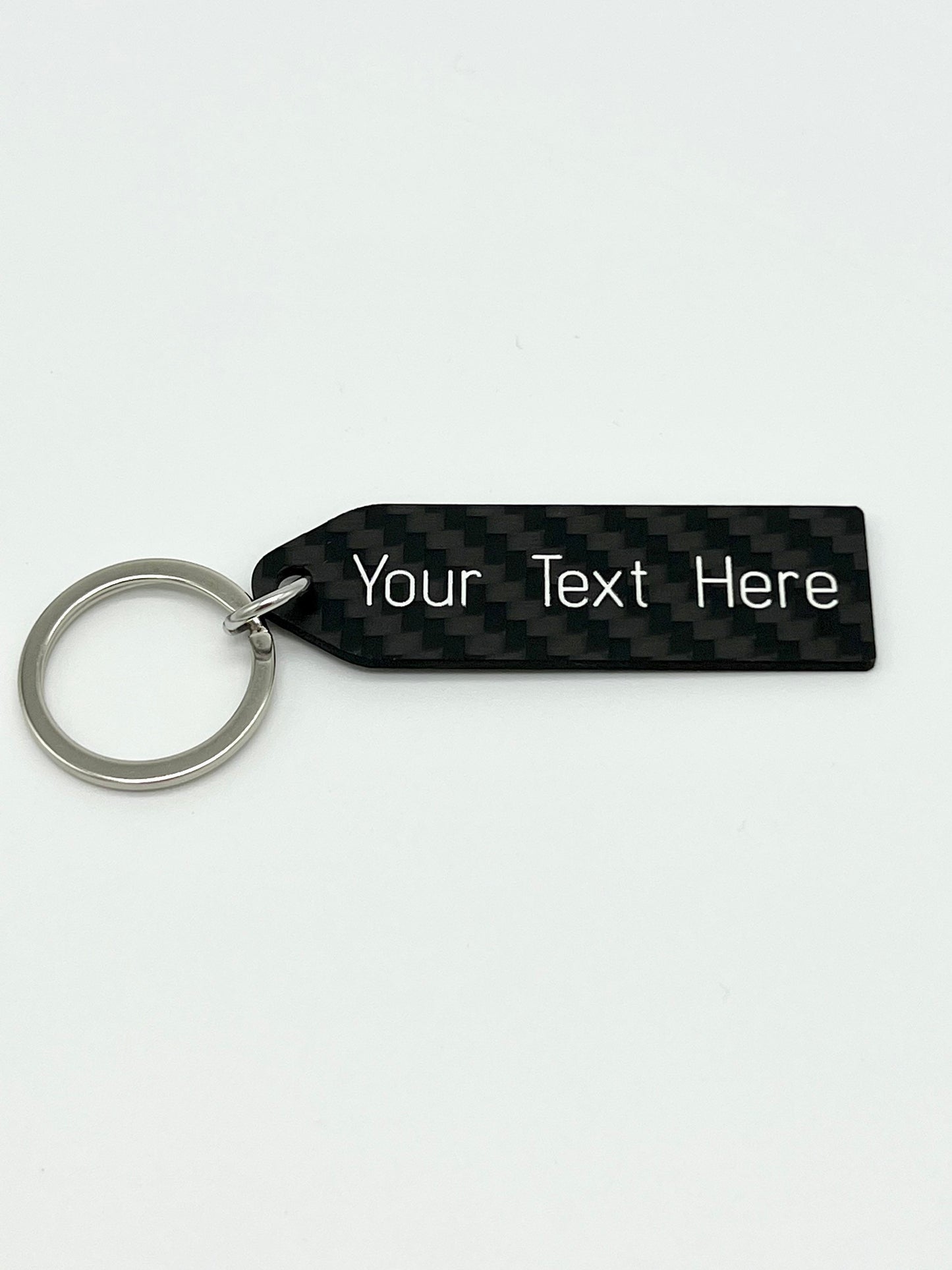 Custom Engraved Carbon Fiber Keychain | Text Only