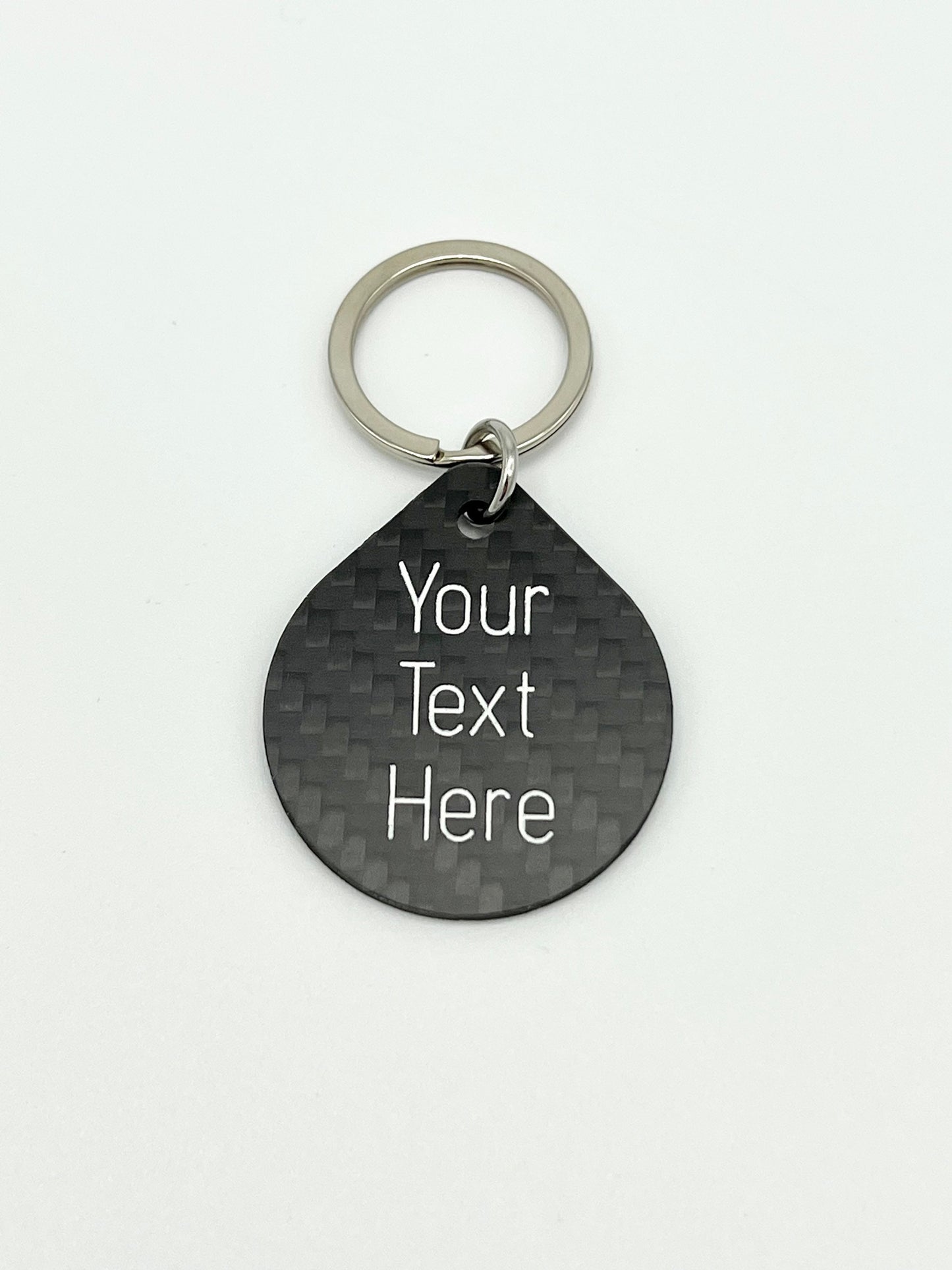 Custom Engraved Carbon Fiber Keychain | Text Only