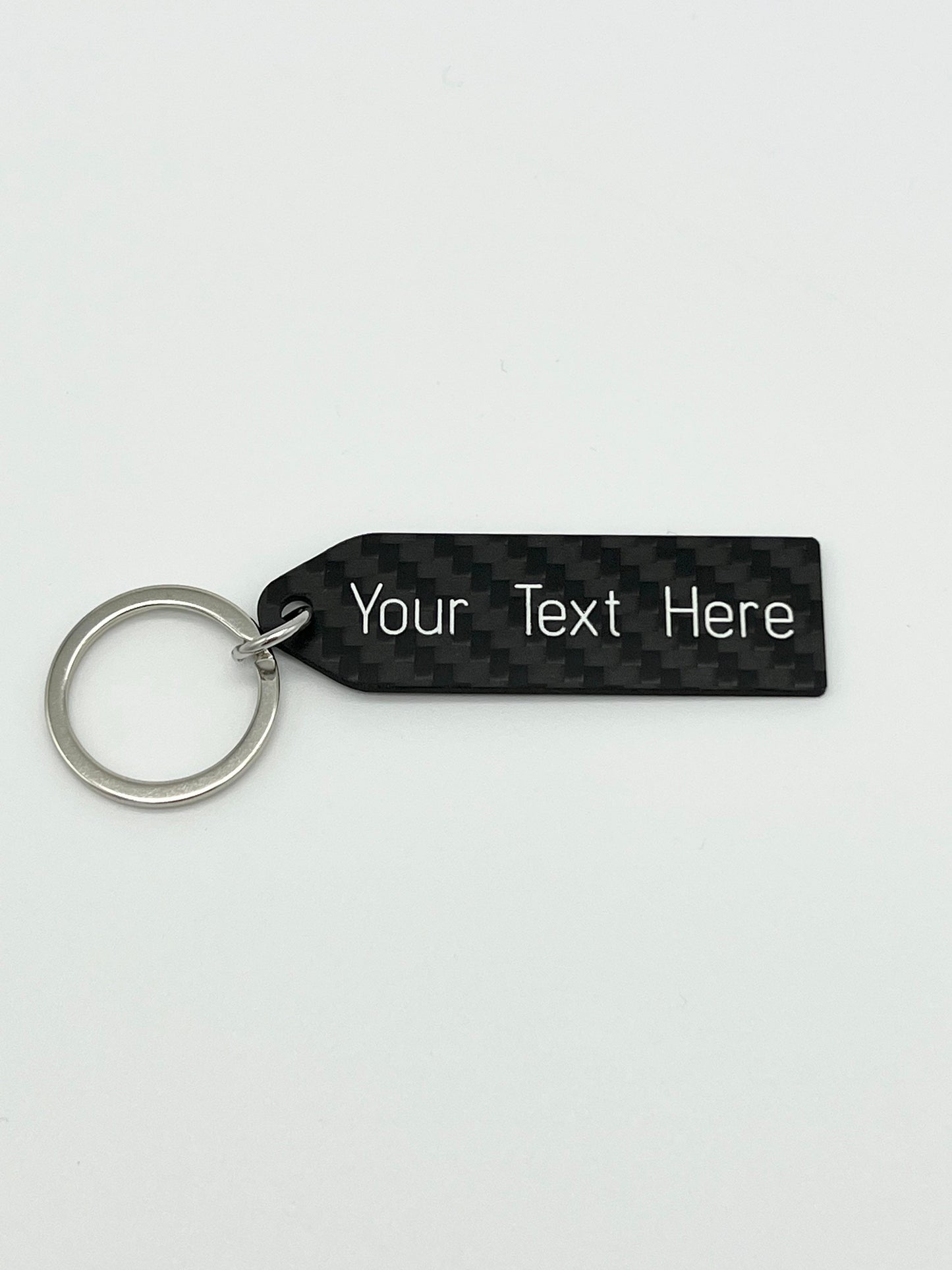 Custom Engraved Carbon Fiber Keychain | Text Only