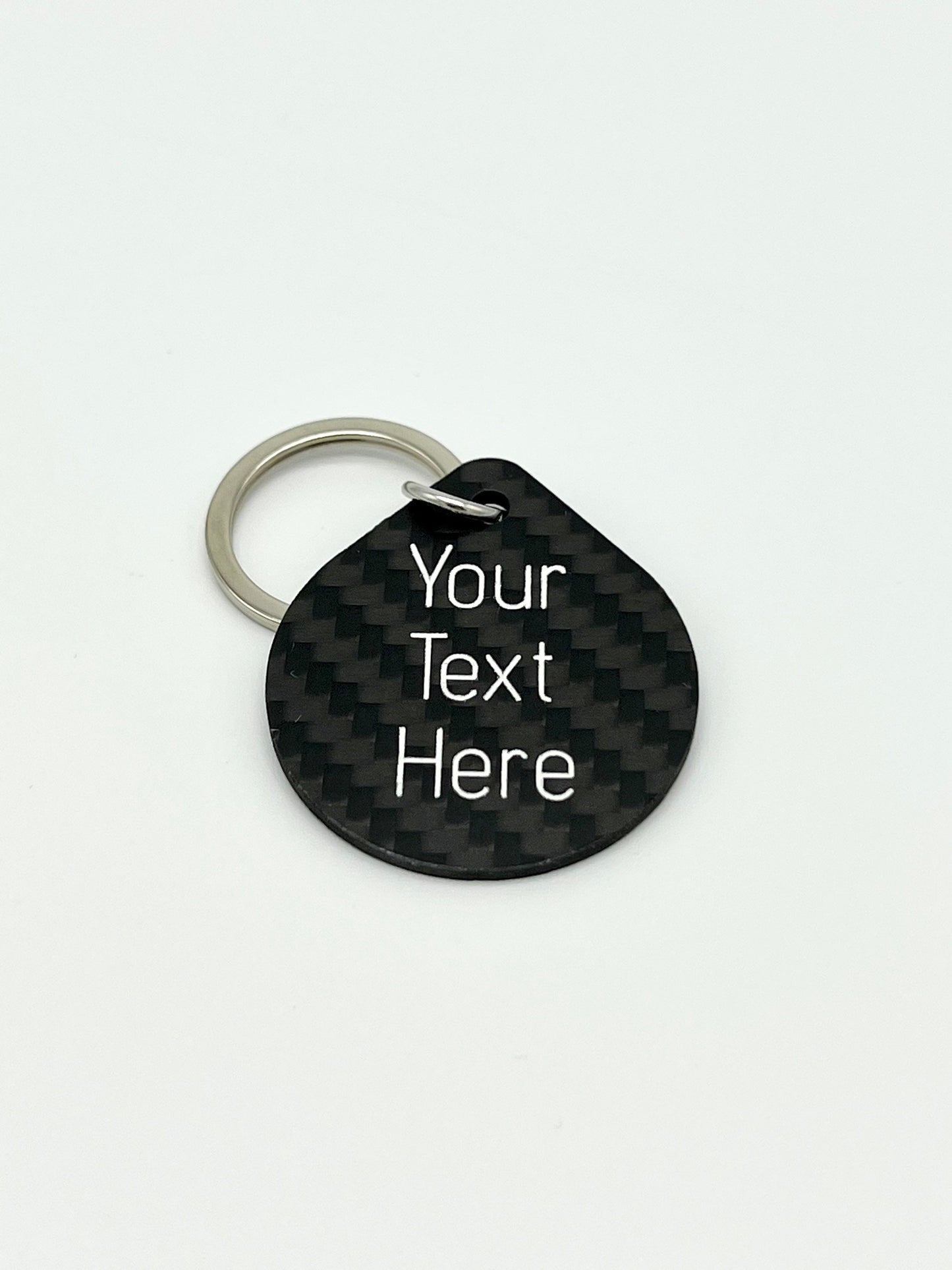 Custom Engraved Carbon Fiber Keychain | Text Only