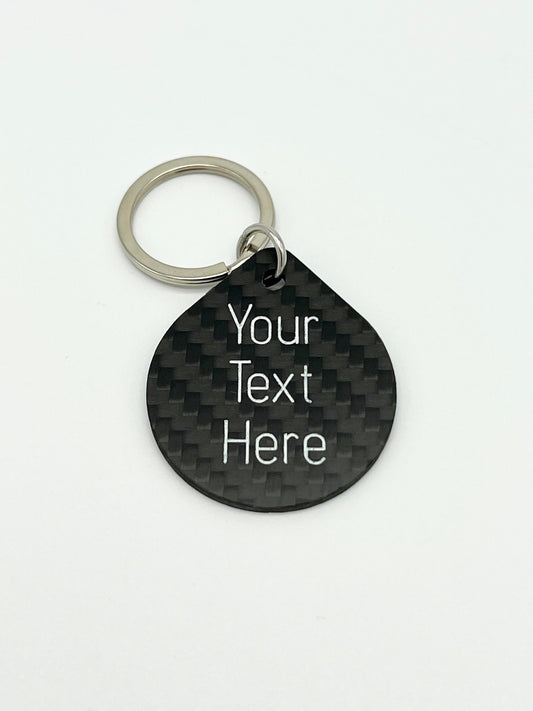 Custom Engraved Carbon Fiber Keychain | Text Only