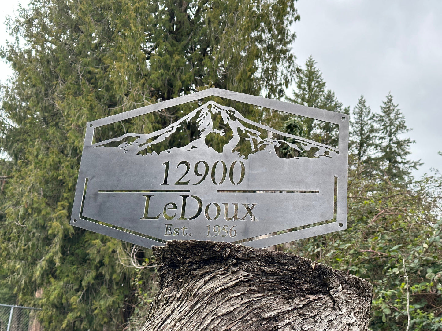 Mt. Hood Metal House Number and Name Sign