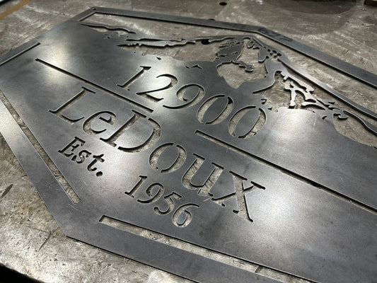 Mt. Hood Metal House Number and Name Sign