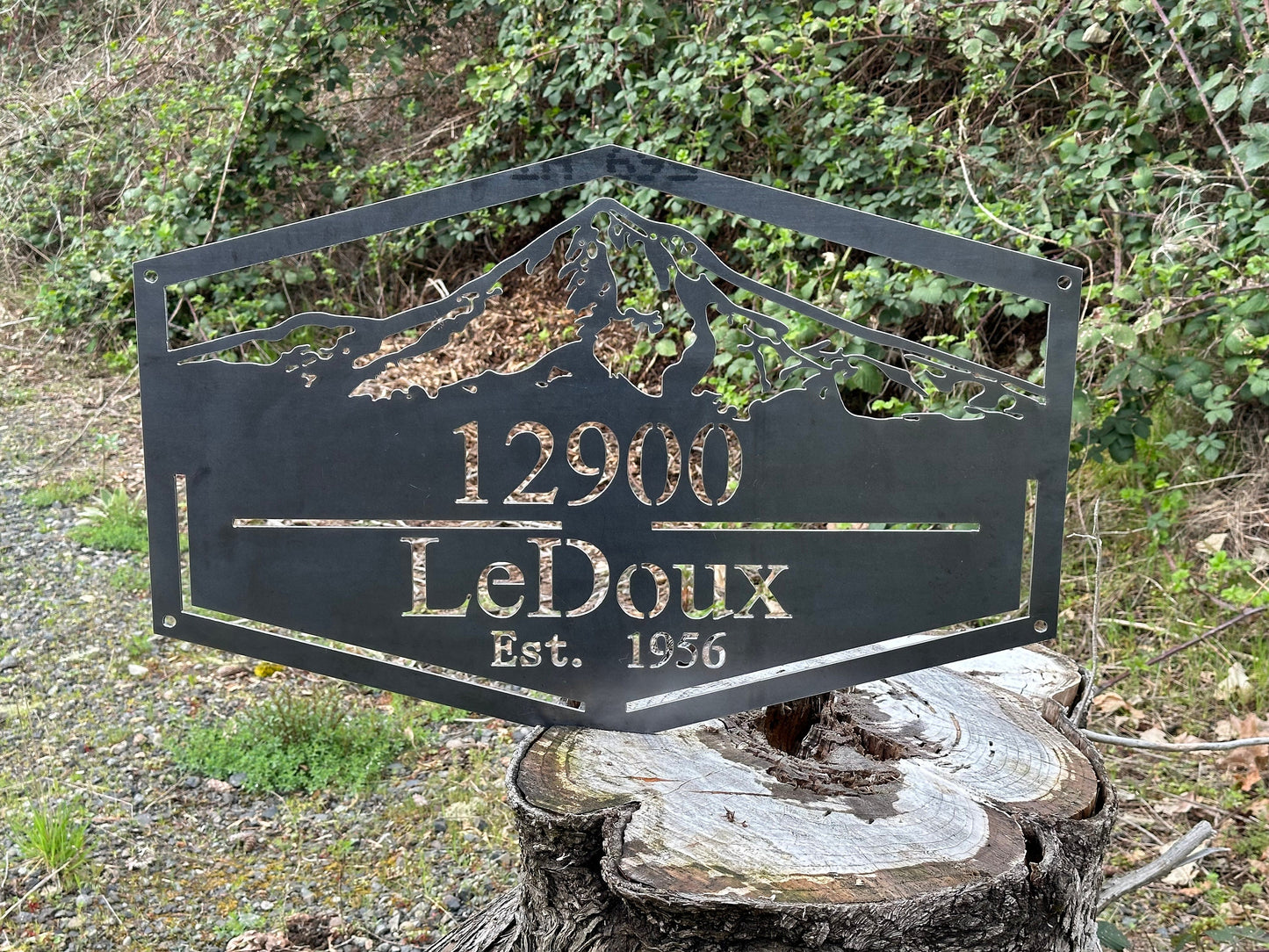 Mt. Hood Metal House Number and Name Sign