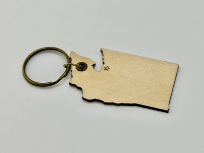 Washington State Wood Keychain