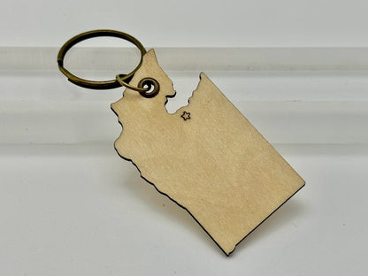 Washington State Wood Keychain