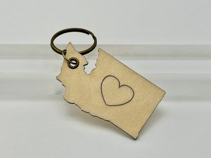 Washington State Wood Keychain