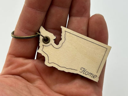 Washington State Wood Keychain