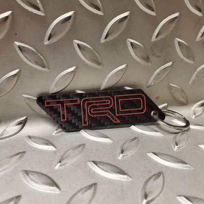 engraved custom carbon fiber keychain TRD toyota racing development