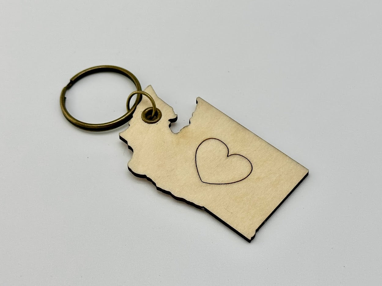 Washington State Wood Keychain